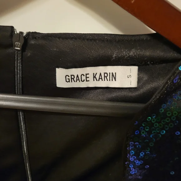 Grace Karin Green and Blue Sequin Mini Dress - Picture 3 of 3